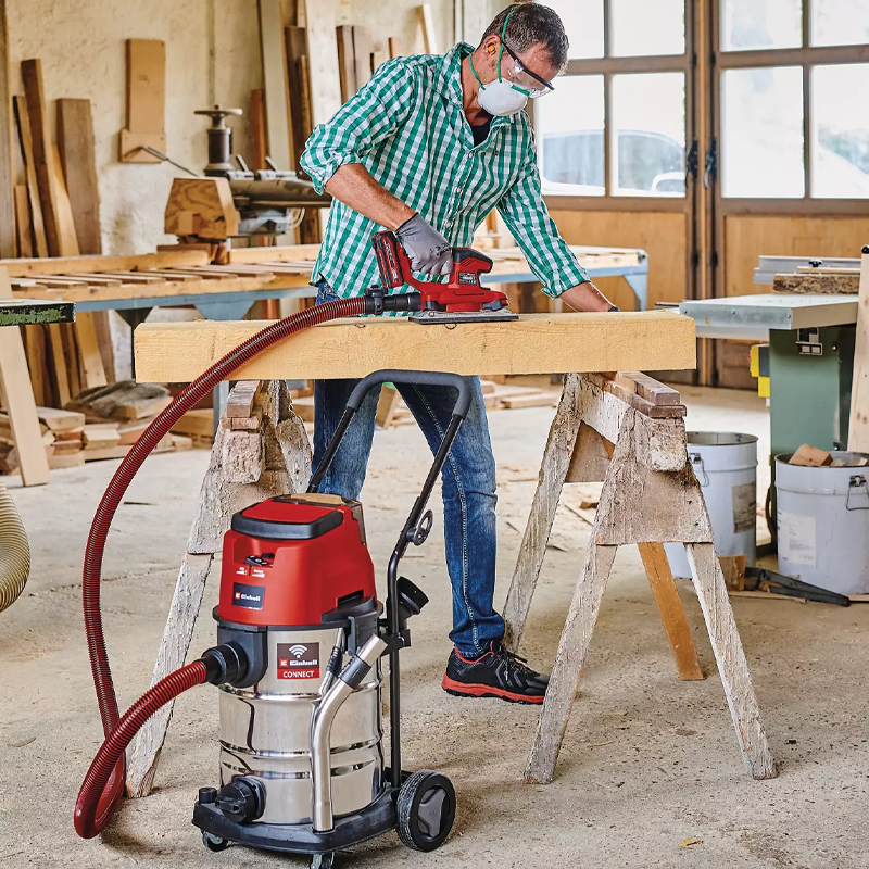 Einhell TP-VC 36/30 S Auto-Solo PXC 36V Professional 30L Stainless Steel Wet/Dry Vac Kit (2x 5.2Ah & PXC Charger) 2347143