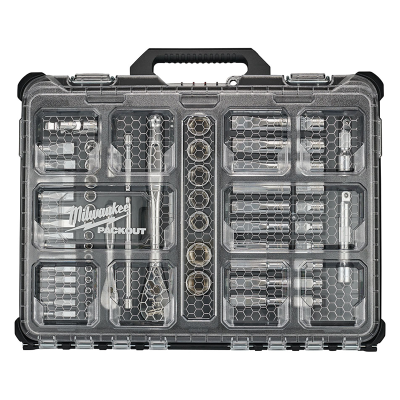 Milwaukee 4932493661 1/4in & 1/2in 63pc Ratchet & Socket Set