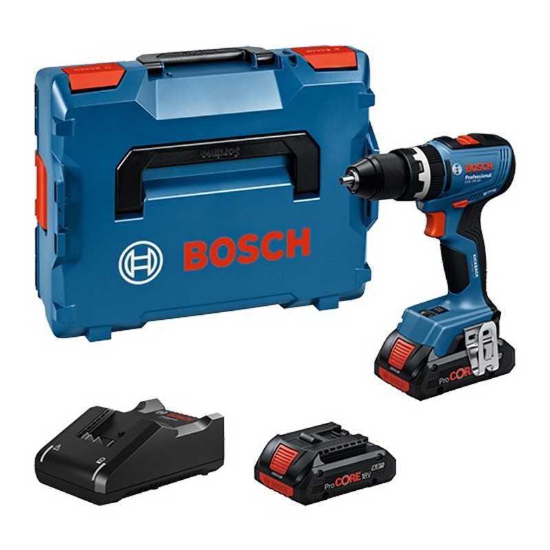 BOSCH Combi Drill GSB 18V-65 (2X GBA 5.0AH, GAL 18V-40, L-BOXX) 06019N3373