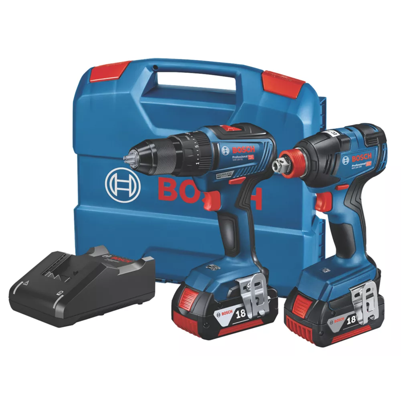 Bosch GSB18V-55 GDX18V-200 18V Brushless Twinpack with 2x5.0Ah 0615990M71