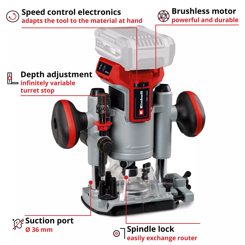 Einhell TP-RO 18 Li BL - Solo PXC 18V Professional Brushless Router (Body) 4350411