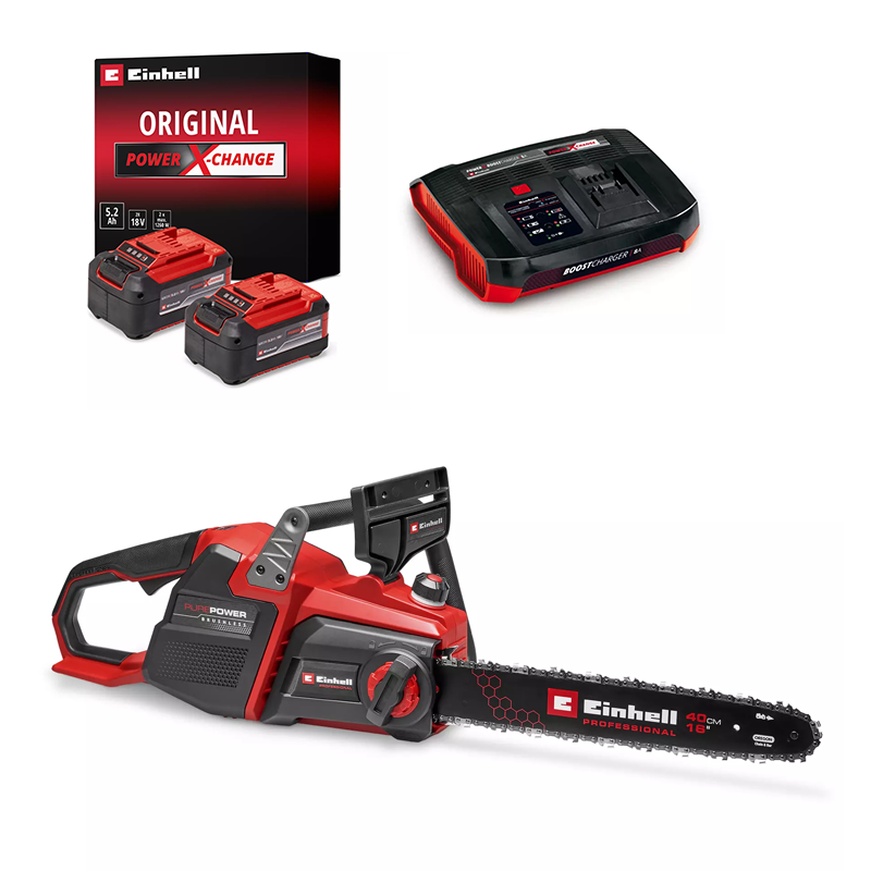 Einhell GP-LC 36/40 Li BL-Solo PXC 36V Cordless Professional Brushless Chainsaw 40cm Kit (2x 5.2Ah & Boost Charger) 4600050