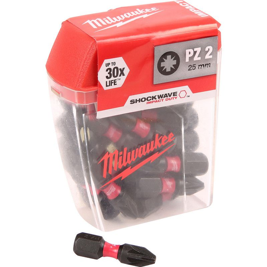 Milwaukee SW Impact Bit PZ2 X 25mm PKT25  4932430864 