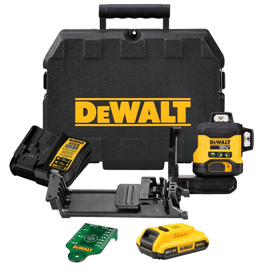DeWalt DCLE34031D1 18V Compact 3X360 Laser Level Kit 1x 2.0Ah
