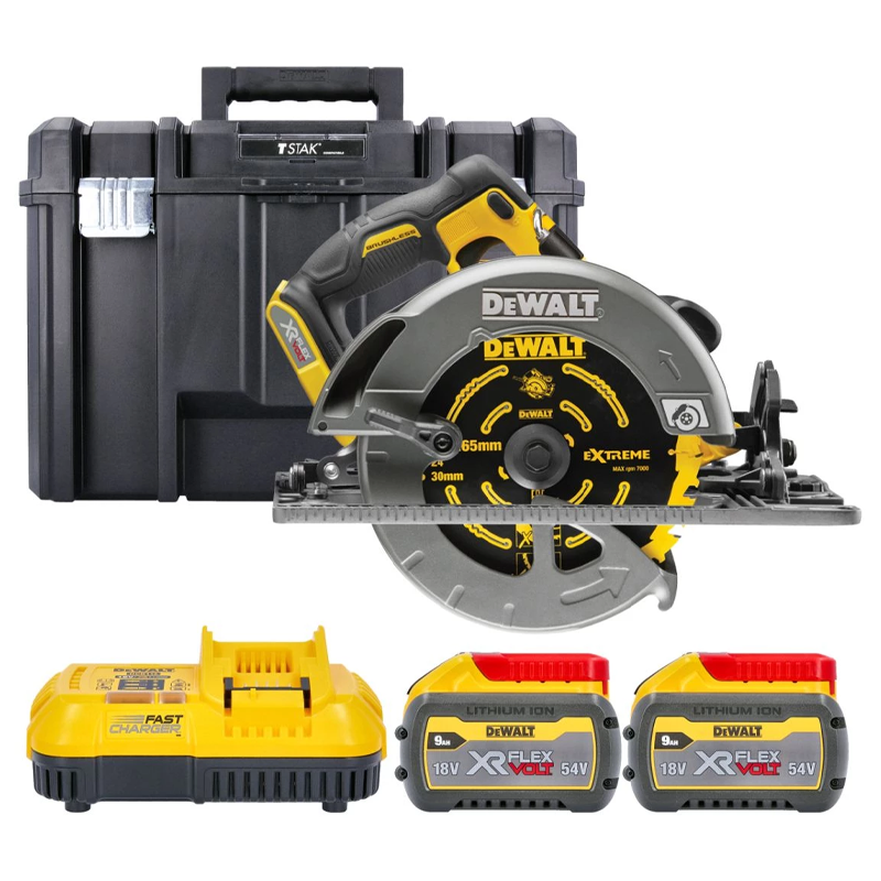 DeWALT DCS579X2-GB XR 190mm 54V FlexVolt Circular Saw with 2x 9.0Ah Batteries