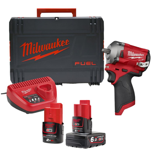 Milwaukee M12FIW38-622X M12 Fuel 3/8 Wrench 1X6.0 & 1X 2.0Ah