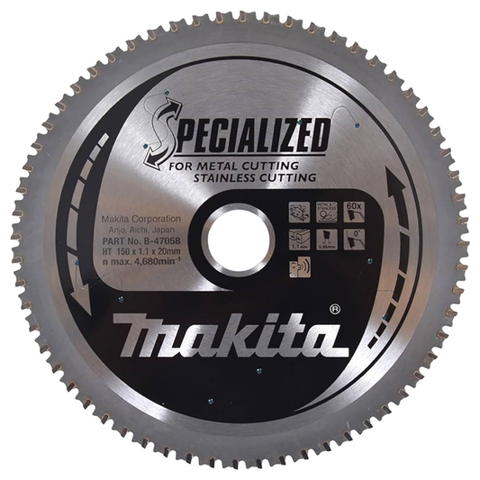 MAKITA SPECIALIZED FOR CORDLESS SAWS TCT 150MM X 20 X 60T METAL CUTTING SAW